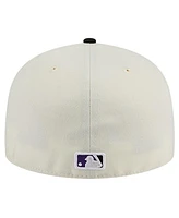 New Era Men's White Colorado Rockies Mountain Chrome 59FIFTY Fitted Hat
