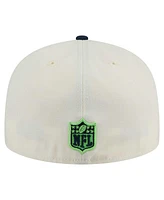 New Era Men's White/College Navy Seattle Seahawks Main 59FIFTY Fitted Hat