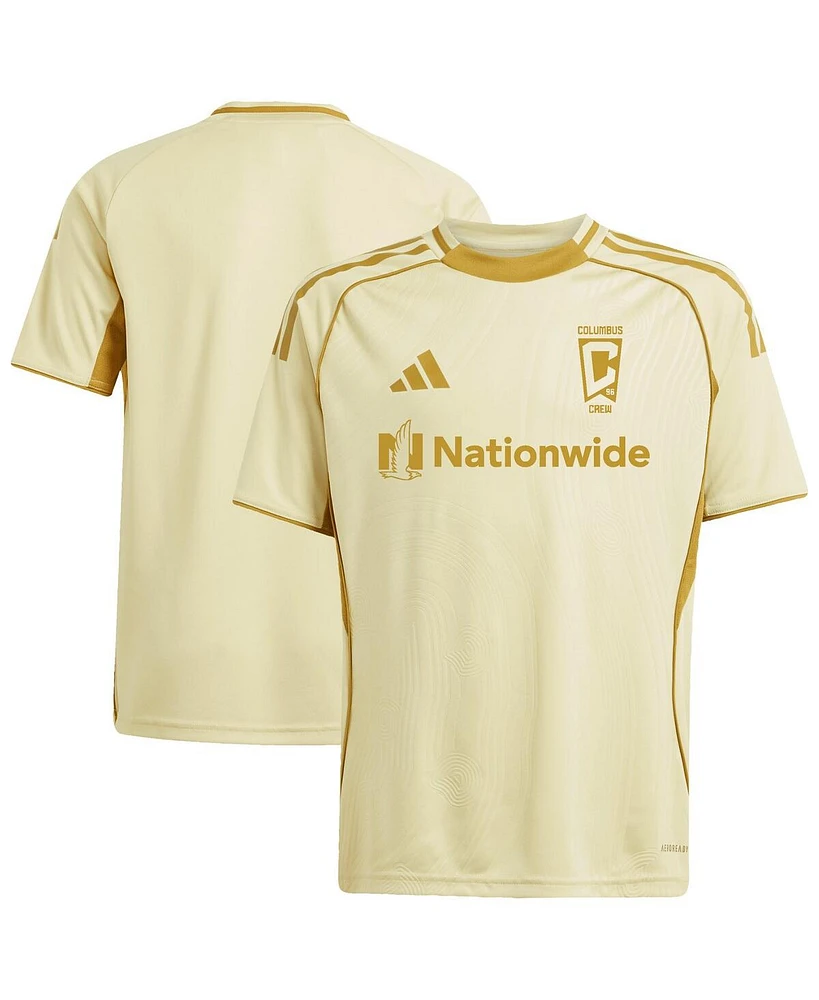 Adidas Big Boys and Girls Tan Columbus Crew 2025 One Planet Pre-Match Jersey