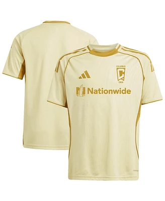 Adidas Big Boys and Girls Tan Columbus Crew 2025 One Planet Pre-Match Jersey