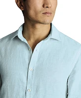 Charles Tyrwhitt Men's Slim Fit Long Sleeve Linen Button-Front Shirt