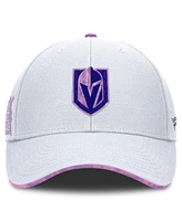 Fanatics Men's White Vegas Golden Knights Authentic Pro Hockey Fights Cancer Adjustable Hat