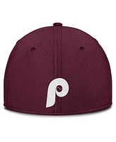 Nike Men's Gray/Burgundy Philadelphia Phillies Rise Swoosh Performance Flex Hat