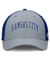 Nike Men's Gray/Royal Kansas City Royals Rise Swoosh Performance Flex Hat