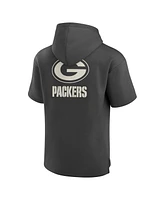 Fanatics Men's Charcoal Green Bay Packers Elements Future Ground Lettering Short Sleeve Pullover Hoodie