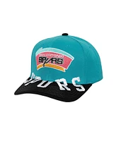 Mitchell & Ness Men's Turquoise/Black San Antonio Spurs Underarch Two-Tone Pro Crown Snapback Hat
