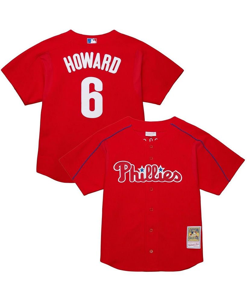 Mitchell & Ness Men's Ryan Howard Red Philadelphia Phillies Cooperstown Collection Batting Practice Jersey