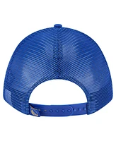 New Era Men's Royal Golden State Warriors Minimalist A-Frame 9FORTY Trucker Hat