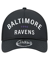 New Era Men's Black Baltimore Ravens Active Minimalist M-Crown A-Frame 9FORTY Adjustable Hat