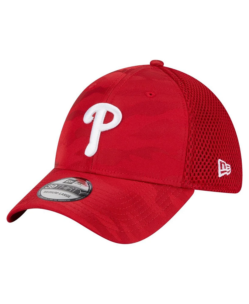 New Era Men's Red Philadelphia Phillies Subtle Camo 39THIRTY Flex Hat