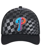 New Era Men's Black Philadelphia Phillies Gradient 9FORTY A-Frame M-Crown Trucker Adjustable Hat