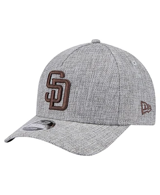 New Era Men's Gray San Diego Padres Cotton Weave M-Crown A-Frame 9FORTY Adjustable Hat