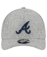 New Era Men's Gray Atlanta Braves Cotton Weave M-Crown A-Frame 9FORTY Adjustable Hat