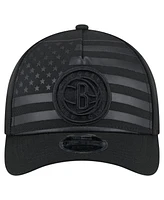 New Era Men's Black Brooklyn Nets Game Day Flag A-Frame 9FORTY Adjustable Hat