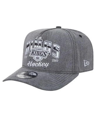 New Era Men's Charcoal Los Angeles Kings Throwback Washed A-Frame Pre-Curved 9FIFTY Snapback Hat