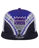 New Era Men's Black/Purple Sacramento Kings Throwback Dye Golfer Snapback Hat