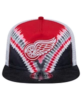 New Era Men's Black/Red Detroit Red Wings Throwback V-Dye Adjustable Golfer Hat