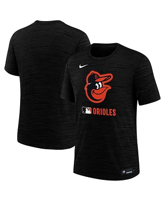Nike Big Boys and Girls Black Baltimore Orioles Authentic Collection Velocity Performance T-Shirt
