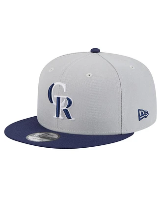 New Era Men's Gray/Navy Colorado Rockies 2-Tone Color Pack 9FIFTY Snapback Hat