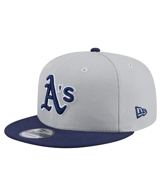 New Era Men's Gray/Navy Athletics 2-Tone Color Pack 9FIFTY Snapback Hat