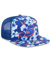 New Era Men's Blue Kyle Larson Adventure Pattern Golfer Adjustable Hat