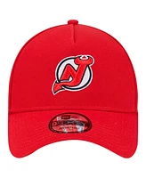 New Era Men's Red New Jersey Devils Core A-Frame 9FORTY Adjustable Hat