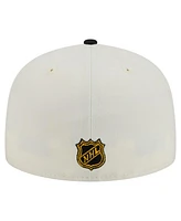 New Era Men's Cream Pittsburgh Penguins Chrome Two-Toned 59FIFTY Fitted Hat