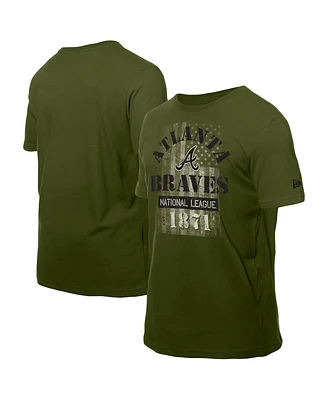 New Era Men's Green Atlanta Braves Armed Forces T-Shirt