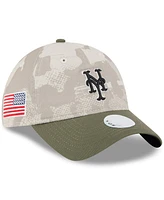 New Era Women's Light Beige/Olive New York Mets 2025 Armed Forces Day 9TWENTY Adjustable Hat