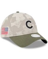 New Era Women's Light Beige/Olive Chicago Cubs 2025 Armed Forces Day 9TWENTY Adjustable Hat