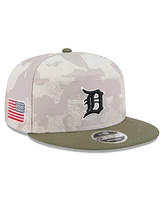 New Era Men's Light Beige/Olive Detroit Tigers 2025 Armed Forces Day Split Panel 9FIFTY Snapback Hat