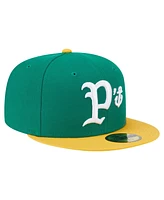 New Era Men's Green/Yellow Stockton Ports Authentic Collection 59FIFTY Fitted Hat