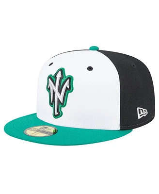 New Era Men's White/Green Norfolk Tides Authentic Collection 59FIFTY Fitted Hat