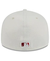 New Era Men's Cream/Red Los Angeles Angels City Connect Batting Practice Low Profile 59FIFTY Fitted Hat