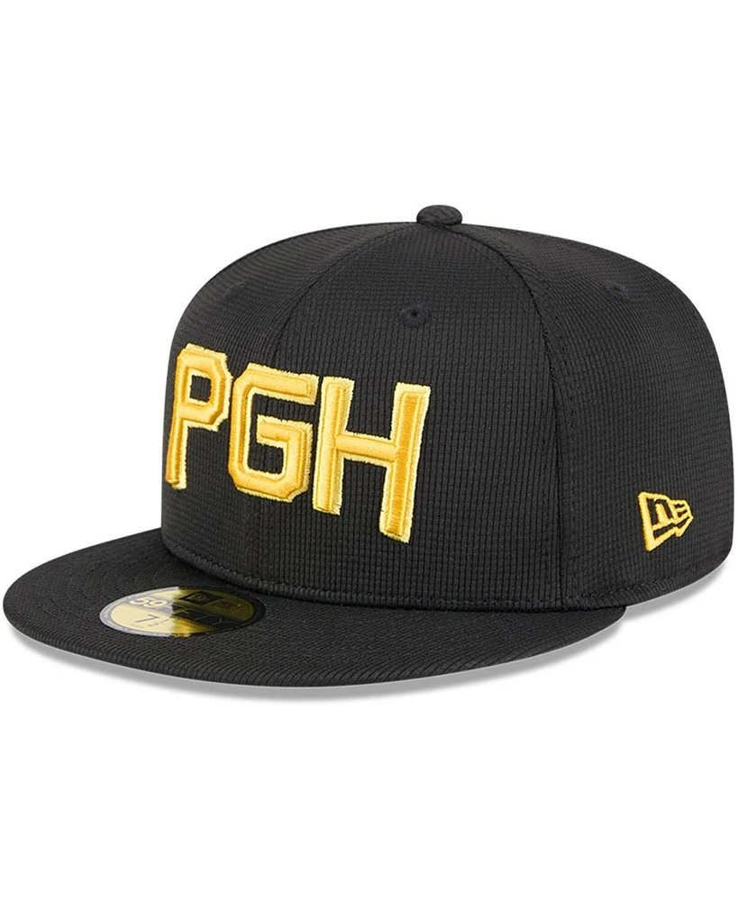 New Era Men's Black Pittsburgh Pirates City Connect Batting Practice 59FIFTY Fitted Hat