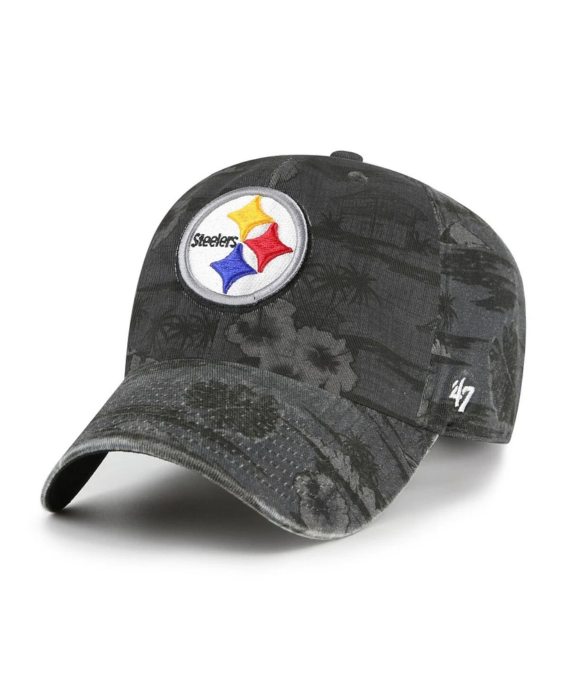 '47 Brand Men's Black Pittsburgh Steelers Fiji Clean Up Adjustable Hat