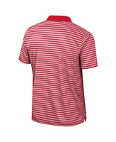 Colosseum Men's Red Nc State Wolfpack Striped Polo Shirt
