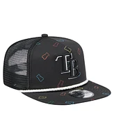 New Era Men's Black Tampa Bay Rays Gummy Golfer Trucker Adjustable Hat
