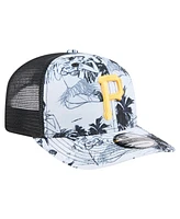 New Era Men's Black Pittsburgh Pirates Hula Trucker 9SEVENTY Adjustable Hat