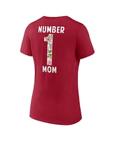 Logo Athletic Women's Scarlet San Francisco 49ers Number 1 Mom Floral V-Neck T-Shirt
