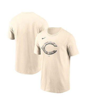 Nike Men's Cream Cincinnati Reds Camo Logo T-Shirt