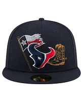 New Era Men's Navy Houston Texans State Stitch 59FIFTY Fitted Hat