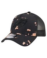 New Era Men's Black Philadelphia Eagles Bleached 9FORTY A-Frame Adjustable Hat