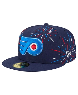 New Era Men's Navy Philadelphia Flyers Americana Fireworks 59FIFTY Fitted Hat