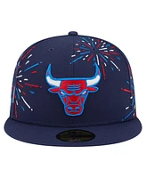 New Era Men's Navy Chicago Bulls Americana Fireworks 59FIFTY Fitted Hat