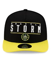 New Era Men's and Women's Black/Yellow Seattle Storm 2025 Wnba Draft A-Frame 9FIFTY Snapback Hat