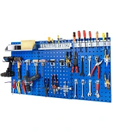 Wall-Mounted Pegboard Kit with 3 Pegboards for Garage Workshop-Navy