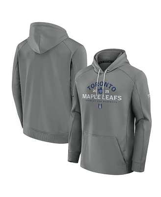 Fanatics Men's Gray Toronto Maple Leaf's 2025 Stanley Cup Playoffs Authentic Pro Rink Fly Fleece Pullover Hoodie
