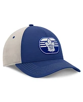 Fanatics Men's Blue/Gray Toronto Maple Leaf's 2025 Stanley Cup Playoffs Locker Room Trucker Adjustable Hat