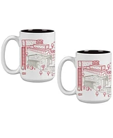 Indigo Falls Indiana Hoosiers 15oz. Campus Line Art Coffee Mug 2-Pack